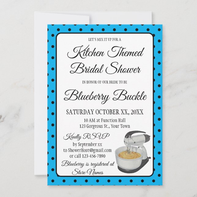 Vrijgezellenfeest  Polka Dots Bows Blauw (Voorkant)