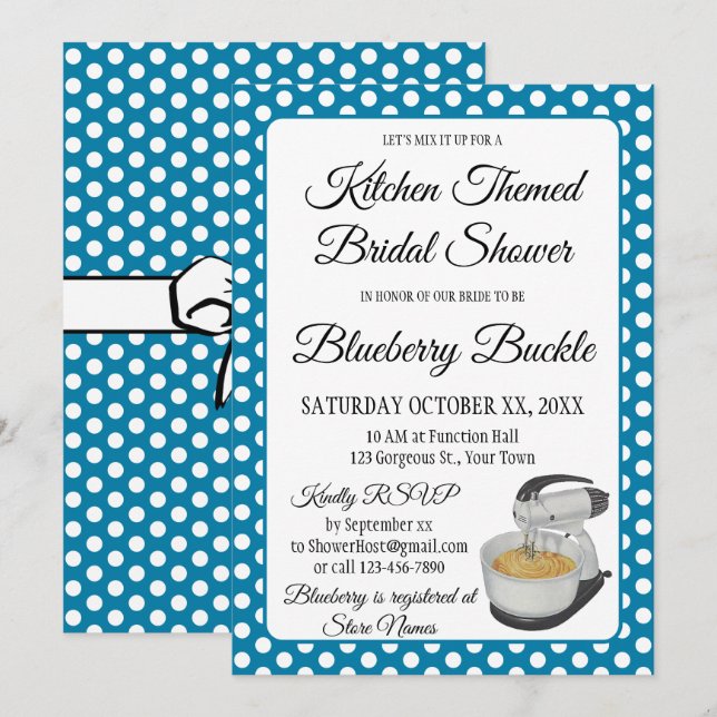 Vrijgezellenfeest  Polka Dots Bows Blauw (Voorkant / Achterkant)