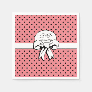 Vrijgezellenfeest  Polka Dots Bows PInk Servet