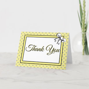 Vrijgezellenfeest Polka Dots en Bogen Boter Geel Bedankkaart