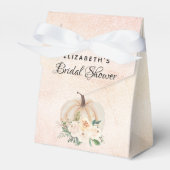 Vrijgezellenfeest pompoen herfst crème roos goud bedankdoosjes (Voorkant Zijde)