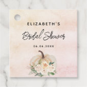 Vrijgezellenfeest pompoen herfst crème roos goud bedankjes labels (Voorkant)