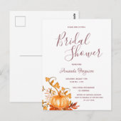 Vrijgezellenfeest pompoen herfst gouden witte uitn briefkaart (Voorkant / Achterkant)