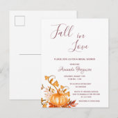 Vrijgezellenfeest pompoen herfst gouden witte uitn briefkaart (Voorkant / Achterkant)