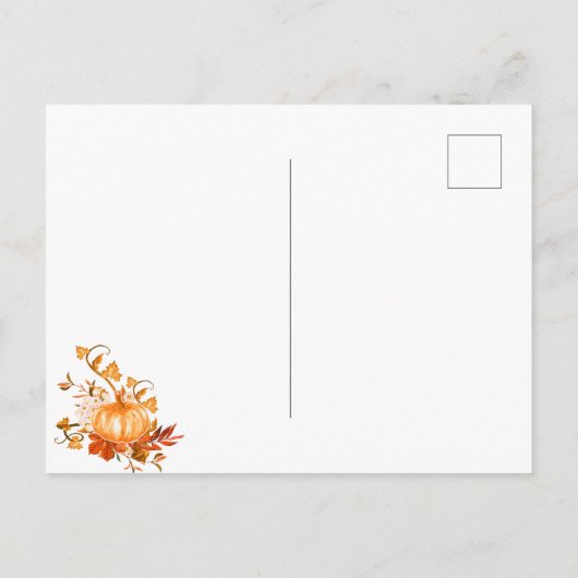 Vrijgezellenfeest pompoen herfst gouden witte uitn briefkaart (Achterkant)
