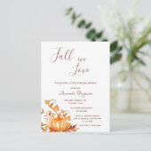 Vrijgezellenfeest pompoen herfst gouden witte uitn briefkaart (Staand voorkant)