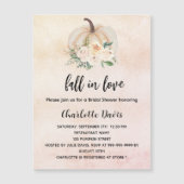 Vrijgezellenfeest pompoen herfst in liefdescrème l magnetische uitnodiging (Voorkant)