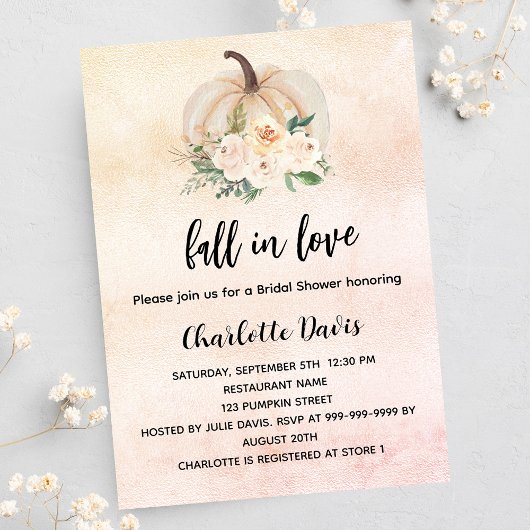 Vrijgezellenfeest pompoen herfst, liefdescrème blu uitnodiging briefkaart