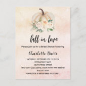 Vrijgezellenfeest pompoen herfst, liefdescrème blu uitnodiging briefkaart (Voorkant)