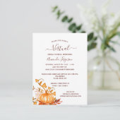 Vrijgezellenfeest pompoen herfst virtuele uitnodig briefkaart (Staand voorkant)