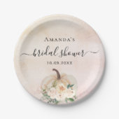 Vrijgezellenfeest pompoen roos gouden crème blush papieren bordje (Voorkant)