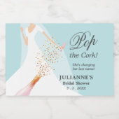 Vrijgezellenfeest Pop de Cork Sparkling Wijnetiket (Enkel label)