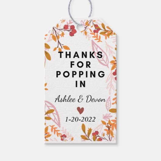 Vrijgezellenfeest Popcorn Favor Wedding Cadeaulabel (Voorkant)