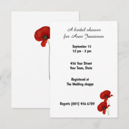 Vrijgezellenfeest Poppy Red Invitation Kaart