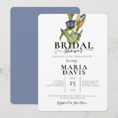 Vrijgezellenfeest prachtige Blue Bouquet Illustrat Kaart (Voorkant / Achterkant)