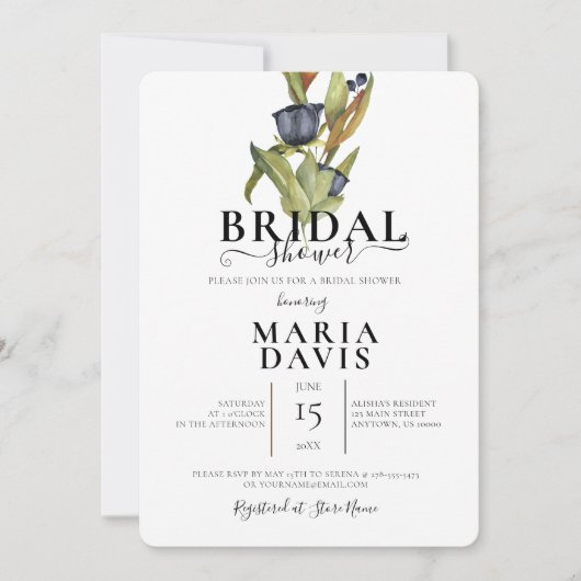 Vrijgezellenfeest prachtige Blue Bouquet Illustrat Kaart (Voorkant)