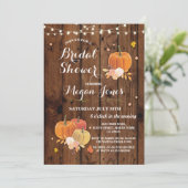 vrijgezellenfeest Pumpkin Rustic Wood Party Invite Kaart (Staand voorkant)