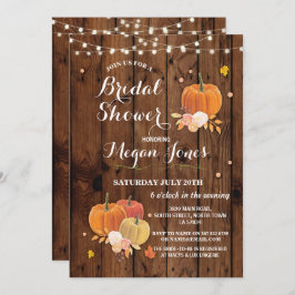 vrijgezellenfeest Pumpkin Rustic Wood Party Invite Kaart