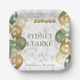 Vrijgezellenfeest. pyjamafeest papieren bordje