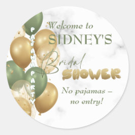 Vrijgezellenfeest. pyjamafeest ronde sticker