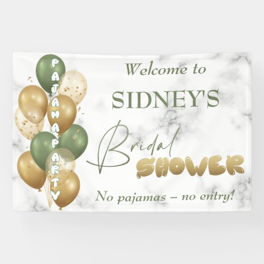 Vrijgezellenfeest. pyjamafeest spandoek (Horizontaal)