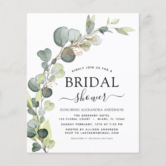 Vrijgezellenfeest QR Code Foto Eucalyptus Uitnodig Flyer (Voorkant)