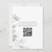 Vrijgezellenfeest QR-code groen Eucalyptus Kaart (Achterkant)