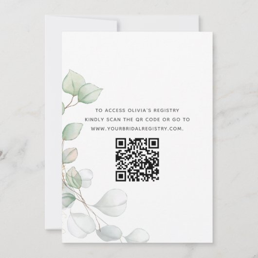 Vrijgezellenfeest QR-code groen Eucalyptus Kaart (Achterkant)