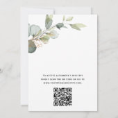 Vrijgezellenfeest QR-code groen Eucalyptus Kaart (Achterkant)