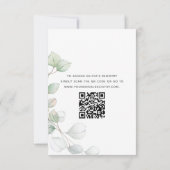 Vrijgezellenfeest QR-code groen Eucalyptus Kaart (Achterkant)