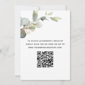 Vrijgezellenfeest QR-code groen Eucalyptus Kaart (Achterkant)