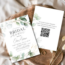 Vrijgezellenfeest QR-code groen Eucalyptus Kaart