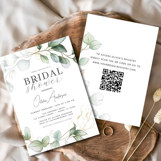 Vrijgezellenfeest QR-code groen Eucalyptus Kaart