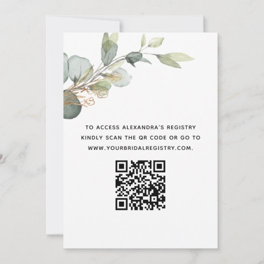 Vrijgezellenfeest QR-code groen Eucalyptus Kaart (Achterkant)