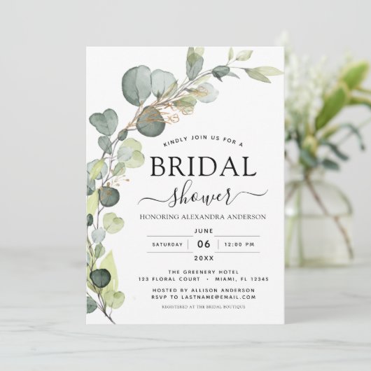 Vrijgezellenfeest QR-code groen Eucalyptus Kaart (Staand voorkant)