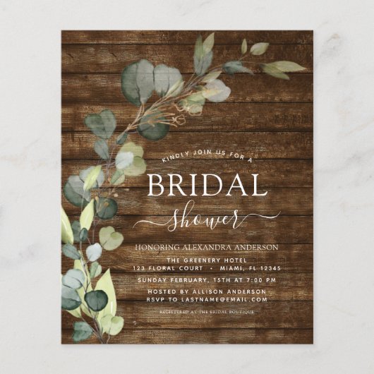 Vrijgezellenfeest QR Code Rustieke Houten Uitnodig (Voorkant)