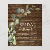 Vrijgezellenfeest QR Code Rustieke Houten Uitnodig Flyer (Voorkant)