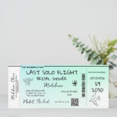 Vrijgezellenfeest QR instapkaart laatste solovluch Kaart (Staand voorkant)