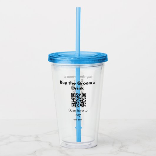 vrijgezellenfeest QR-scan om bruidegom drankje te Acryl Drinkbeker (Voorkant)
