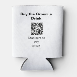 vrijgezellenfeest QR-scan om bruidegom drankje te  Blikjeskoeler