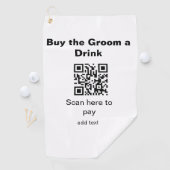 vrijgezellenfeest QR-scan om bruidegom drankje te  Golfhanddoek (Insitu)