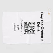 vrijgezellenfeest QR-scan om bruidegom drankje te  Golfhanddoek (Horizontaal)