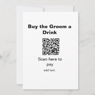 vrijgezellenfeest QR-scan om bruidegom drankje te  Kaart