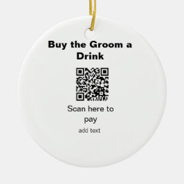 vrijgezellenfeest QR-scan om bruidegom drankje te  Keramisch Ornament