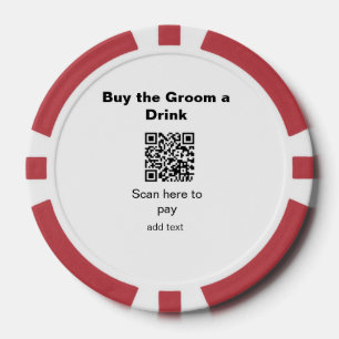vrijgezellenfeest QR-scan om bruidegom drankje te  Poker Chips