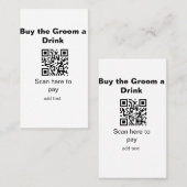 vrijgezellenfeest QR-scan om bruidegom drankje te  Visitekaartje (Voorkant / Achterkant)