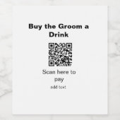 vrijgezellenfeest QR-scan om bruidegom drankje te  Wijn Etiket (Enkel label)
