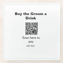 vrijgezellenfeest QR-scan om bruidegom een drankje Glazen Onderzetter
