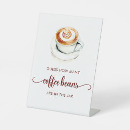 Vrijgezellenfeest raad eens hoeveel koffiebonen reclamebord met voetstuk