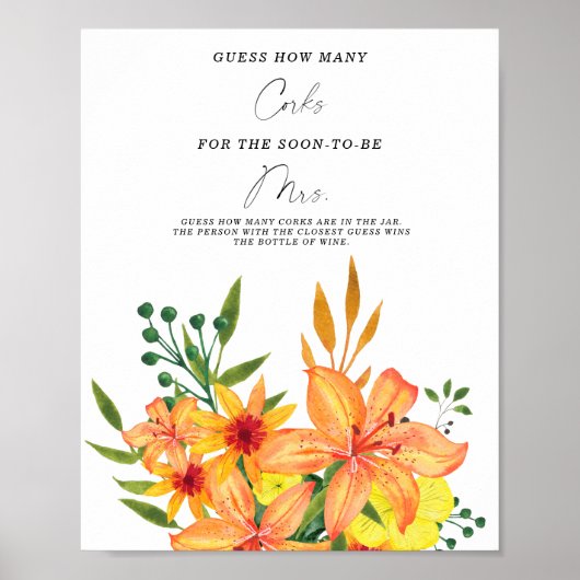 Vrijgezellenfeest raad hoeveel kurken poster (Voorkant)